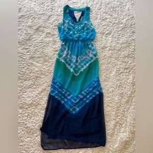 Banana Republic Summer Maxi Dress Blue and Green.